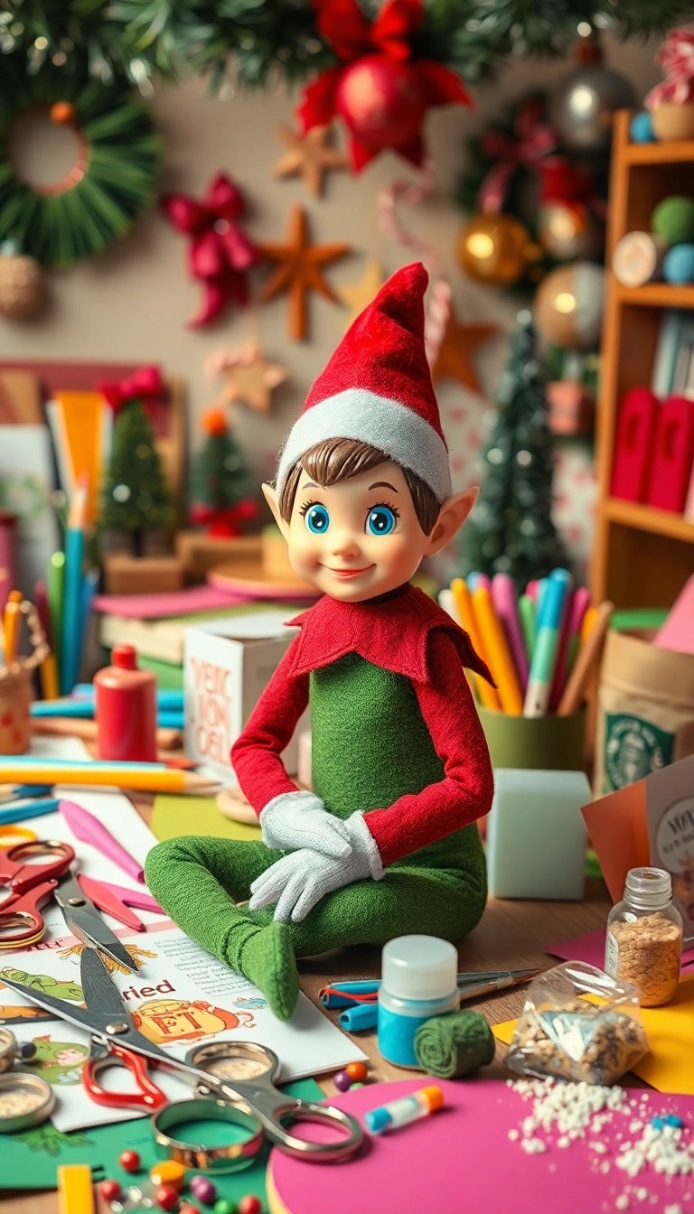 19 Last-Minute Elf on the Shelf Ideas That Will Save Your Day (Especially #10!) - 14. Elf’s Crafty Workshop