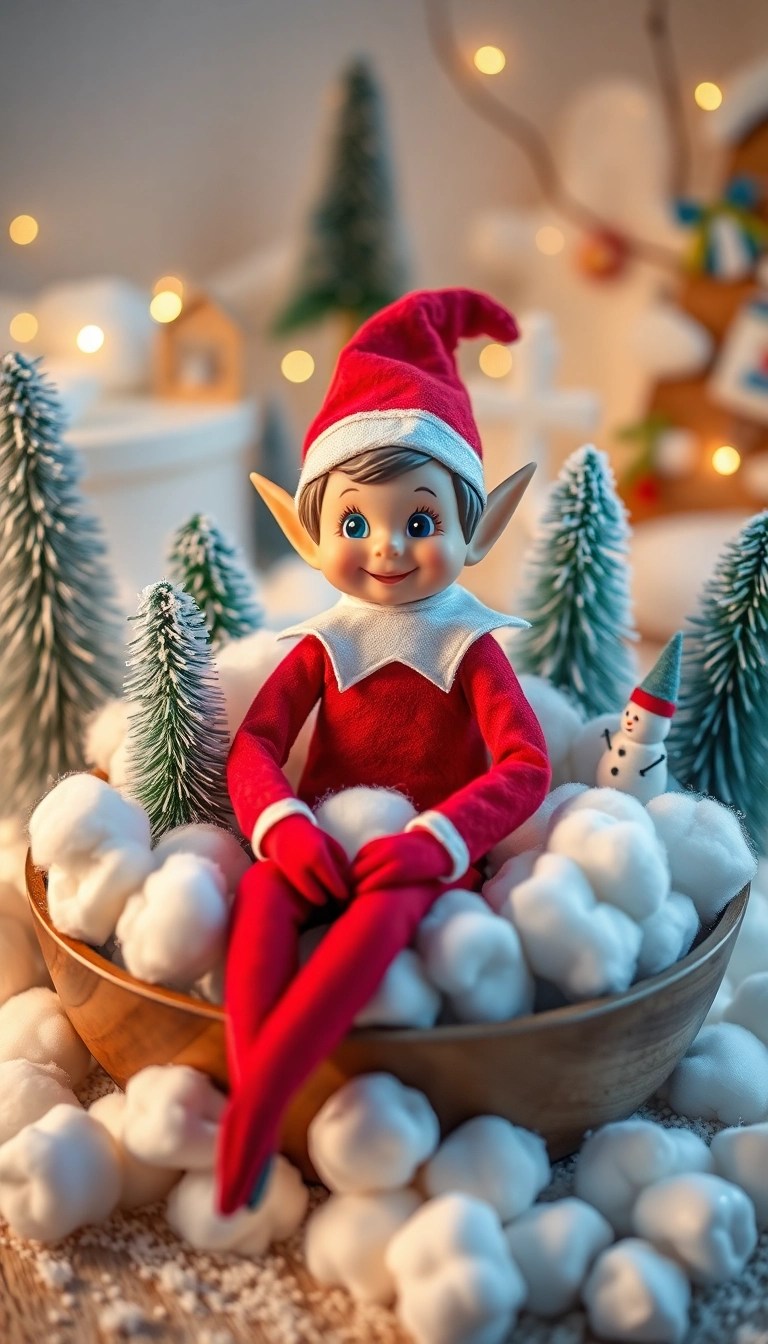 19 Last-Minute Elf on the Shelf Ideas That Will Save Your Day (Especially #10!) - 2. Elf in a Snowstorm