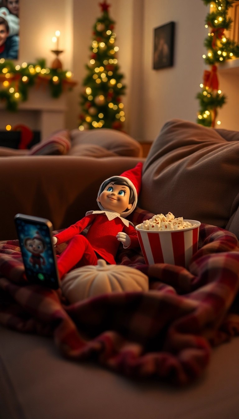 19 Last-Minute Elf on the Shelf Ideas That Will Save Your Day (Especially #10!) - 3. Elf’s Movie Night