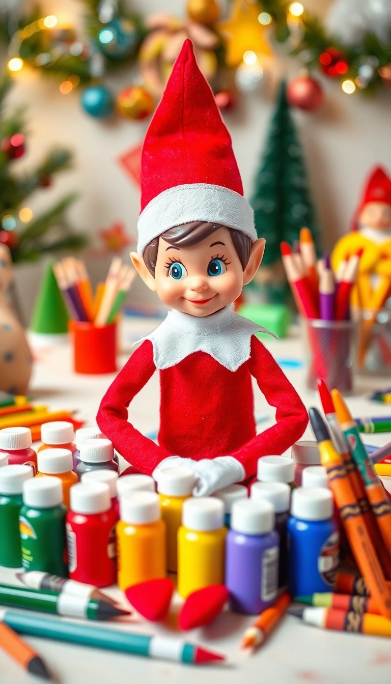 19 Last-Minute Elf on the Shelf Ideas That Will Save Your Day (Especially #10!) - 8. Elf’s Painting Party