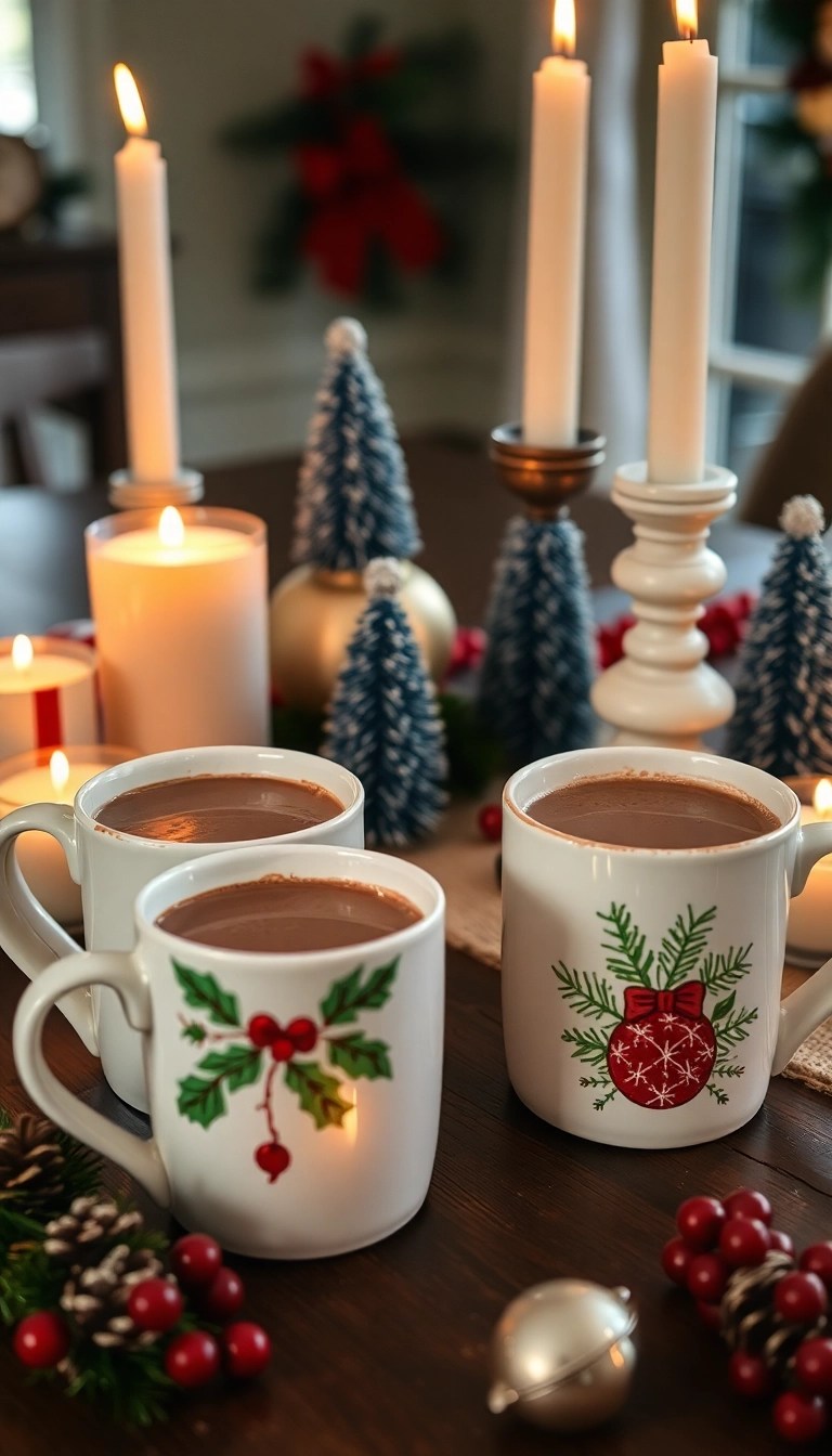 25 Easy Christmas DIY Decor Ideas That’ll Spark Your Holiday Spirit! - 19. Hand-painted Christmas Mugs