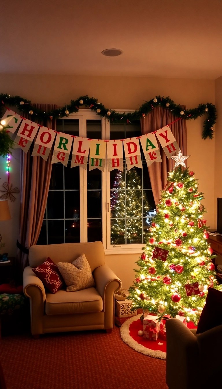 25 Easy Christmas DIY Decor Ideas That’ll Spark Your Holiday Spirit! - 20. DIY Holiday Banners