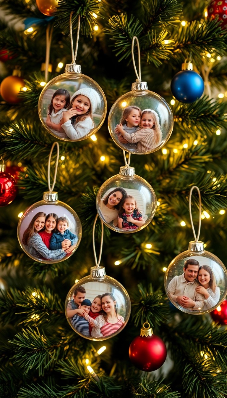 25 Easy Christmas DIY Decor Ideas That’ll Spark Your Holiday Spirit! - 7. Personalized Photo Ornaments